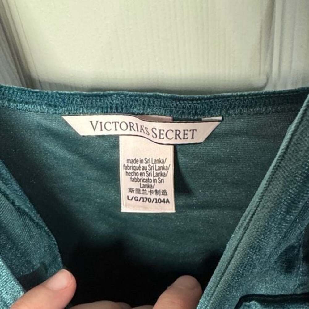 Victoria's Secret Teal Velvet Slip - Picture 2 of 4